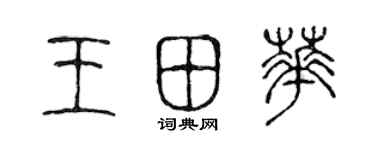 陳聲遠王田華篆書個性簽名怎么寫