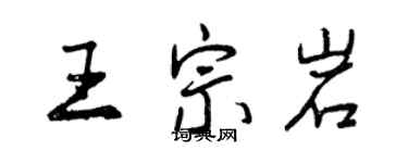 曾慶福王宗岩行書個性簽名怎么寫