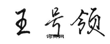 駱恆光王號領行書個性簽名怎么寫