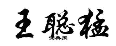 胡問遂王聰猛行書個性簽名怎么寫