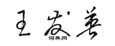 駱恆光王發英草書個性簽名怎么寫