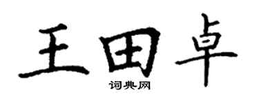 丁謙王田卓楷書個性簽名怎么寫