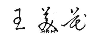 駱恆光王美花草書個性簽名怎么寫