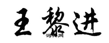胡問遂王黎進行書個性簽名怎么寫
