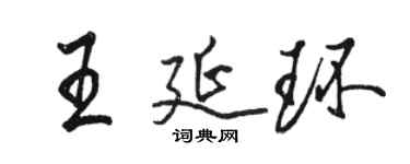 駱恆光王延環行書個性簽名怎么寫