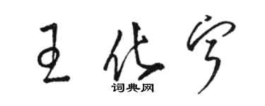 駱恆光王化寧草書個性簽名怎么寫