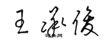 駱恆光王承俊草書個性簽名怎么寫