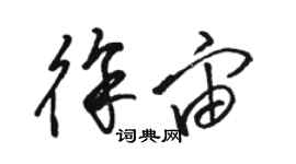 駱恆光徐宙草書個性簽名怎么寫