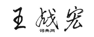駱恆光王戰宏行書個性簽名怎么寫