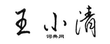 駱恆光王小清行書個性簽名怎么寫