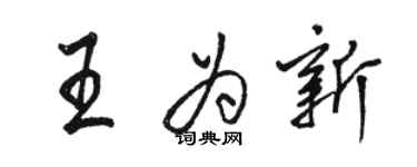 駱恆光王為新行書個性簽名怎么寫