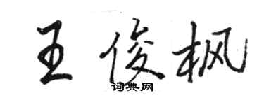 駱恆光王俊楓行書個性簽名怎么寫