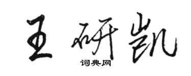 駱恆光王研凱行書個性簽名怎么寫