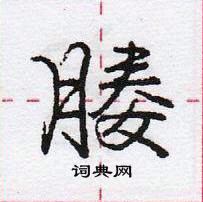 龐中華寫的硬筆行書媵