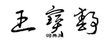 曾慶福王寶靜草書個性簽名怎么寫