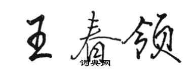 駱恆光王春領行書個性簽名怎么寫