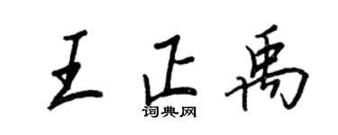 王正良王正禹行書個性簽名怎么寫