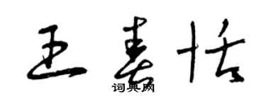 曾慶福王春恬草書個性簽名怎么寫