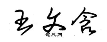 朱錫榮王文含草書個性簽名怎么寫