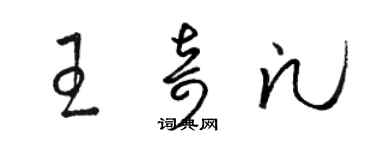 駱恆光王奇凡草書個性簽名怎么寫
