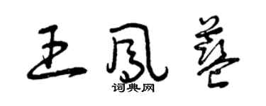 曾慶福王鳳藍草書個性簽名怎么寫