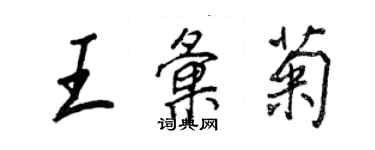 王正良王匯菊行書個性簽名怎么寫