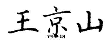 丁謙王京山楷書個性簽名怎么寫
