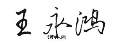 駱恆光王永鴻行書個性簽名怎么寫