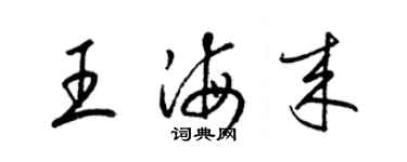 梁錦英王海來草書個性簽名怎么寫