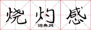 袁強燒灼感楷書怎么寫