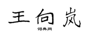 袁強王向嵐楷書個性簽名怎么寫
