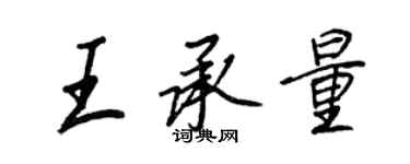 王正良王承量行書個性簽名怎么寫