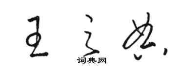 駱恆光王之典草書個性簽名怎么寫