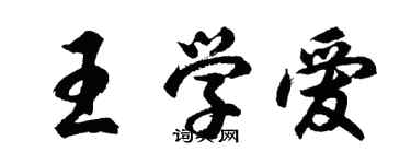 胡問遂王學愛行書個性簽名怎么寫