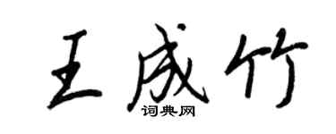 王正良王成竹行書個性簽名怎么寫