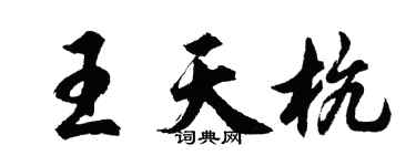 胡問遂王天杭行書個性簽名怎么寫