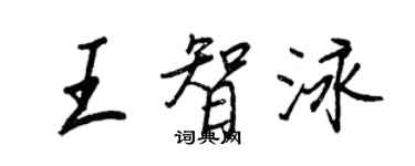 王正良王智泳行書個性簽名怎么寫