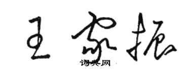 駱恆光王家振草書個性簽名怎么寫