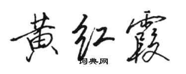 駱恆光黃紅霞行書個性簽名怎么寫
