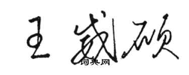 駱恆光王威碩草書個性簽名怎么寫