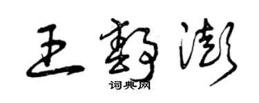 曾慶福王靜澎草書個性簽名怎么寫