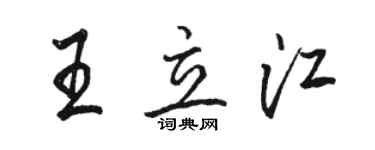 駱恆光王立江行書個性簽名怎么寫