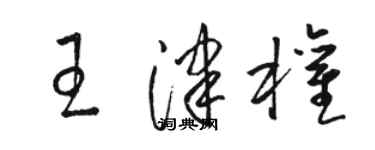 駱恆光王津權草書個性簽名怎么寫