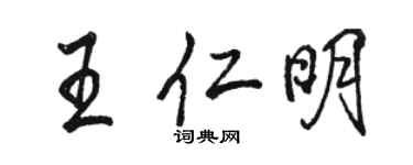 駱恆光王仁明行書個性簽名怎么寫