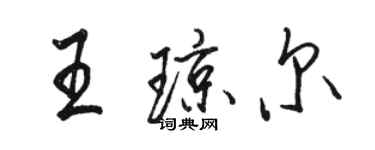 駱恆光王瓊爾行書個性簽名怎么寫