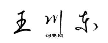 梁錦英王川東草書個性簽名怎么寫