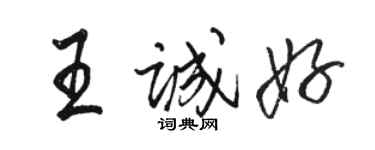 駱恆光王誠好行書個性簽名怎么寫