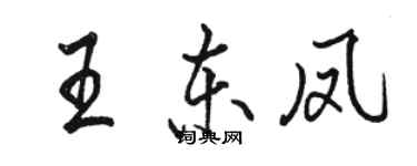 駱恆光王東鳳行書個性簽名怎么寫