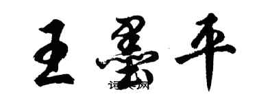 胡問遂王墨平行書個性簽名怎么寫