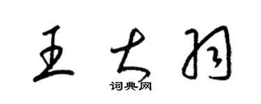 梁錦英王大羽草書個性簽名怎么寫